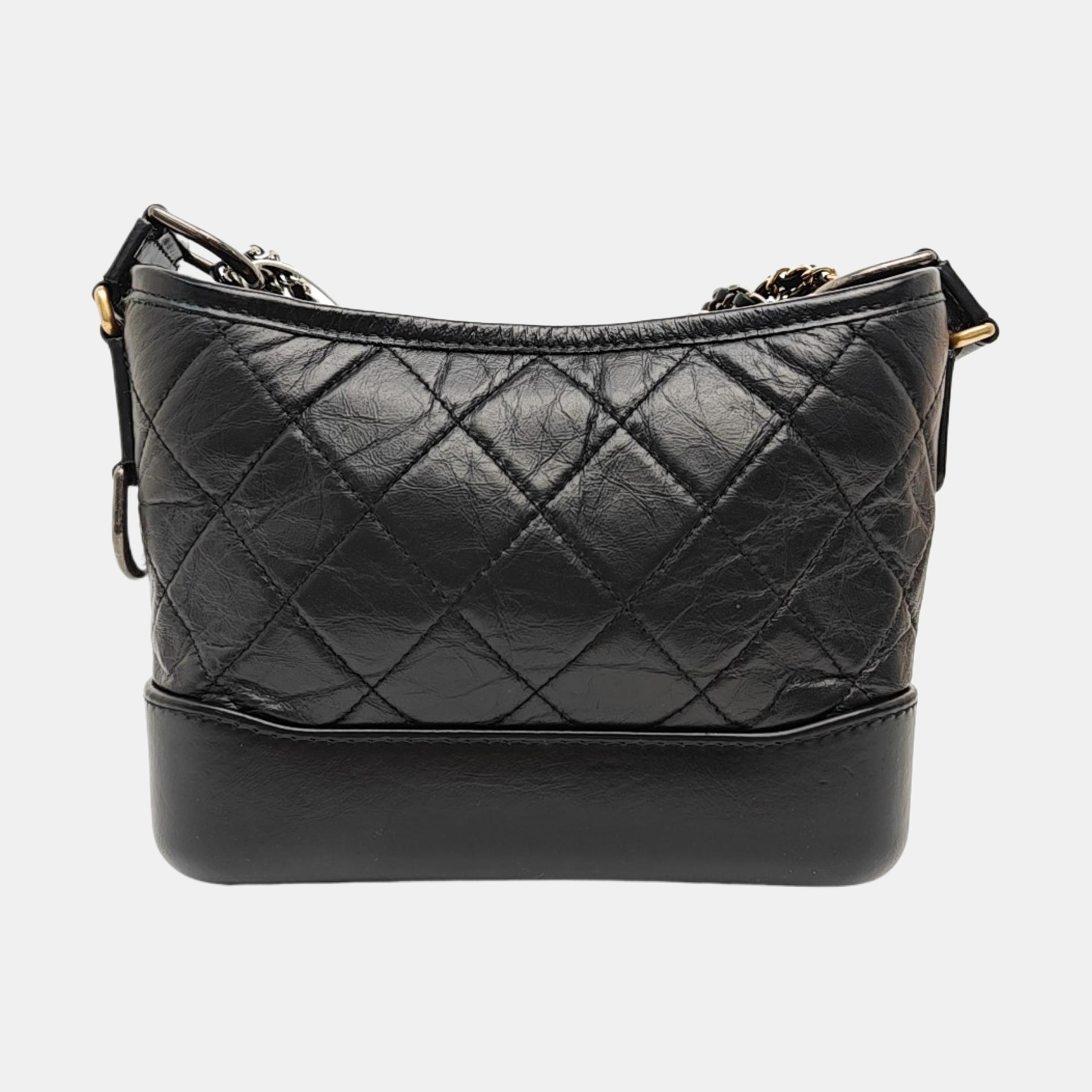 GABRIELLE Small Quilted Vintage Calf Black