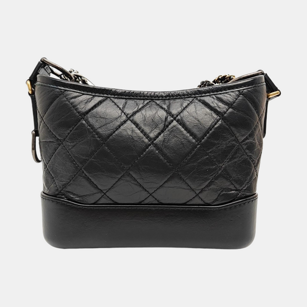 GABRIELLE Small Quilted Vintage Calf Black