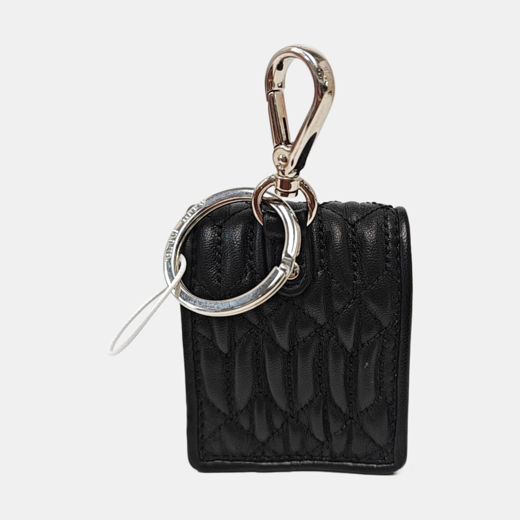 Quilted Lambskin Key Pouch Black
