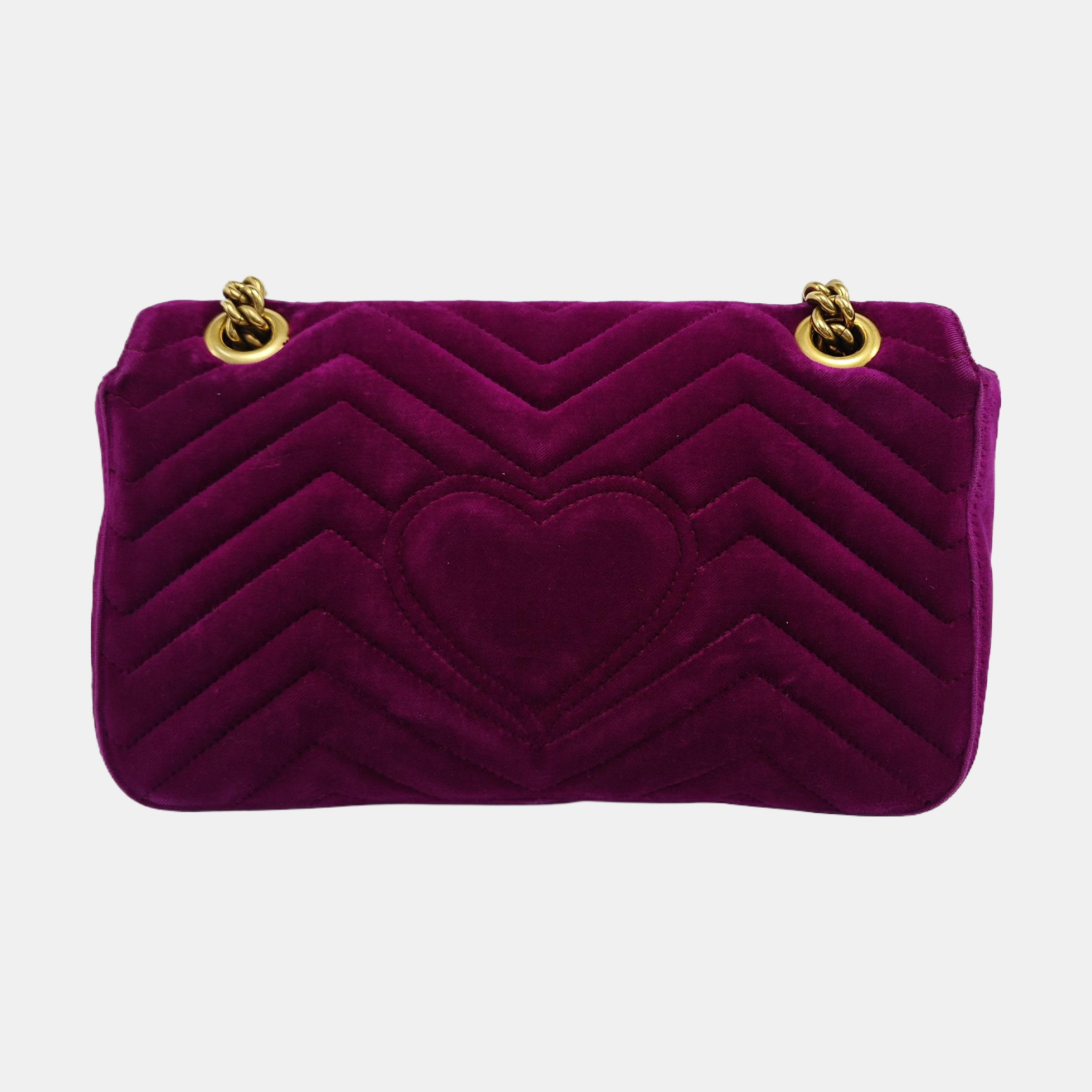 GG Marmont Medium Quilted Velvet Red