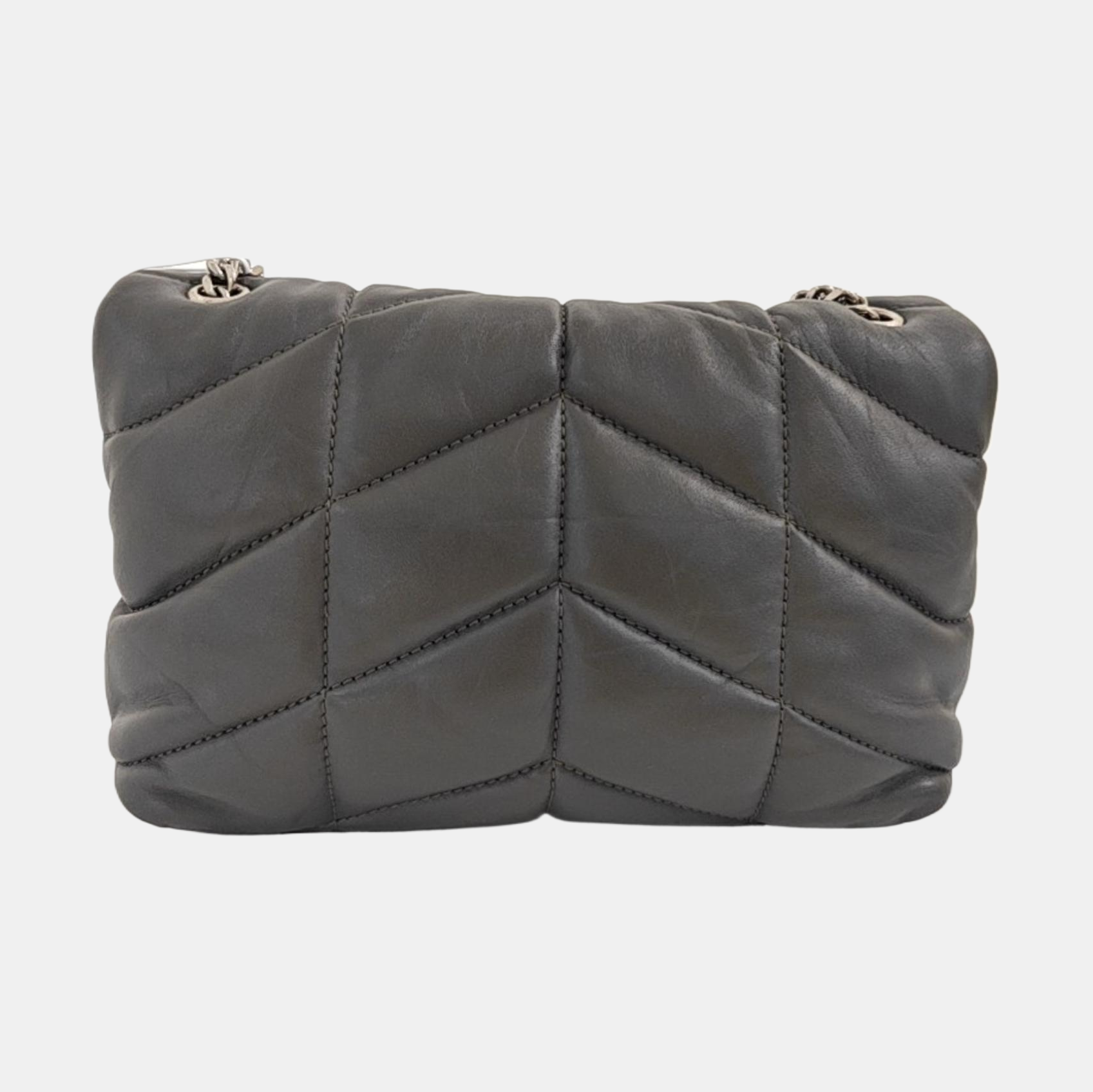 LOULOU Small Quilted Lambskin Gray