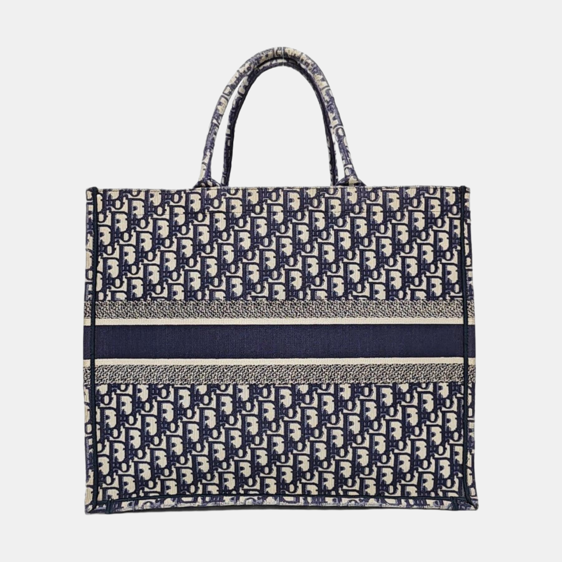 Book Tote Large Oblique Canvas Beige