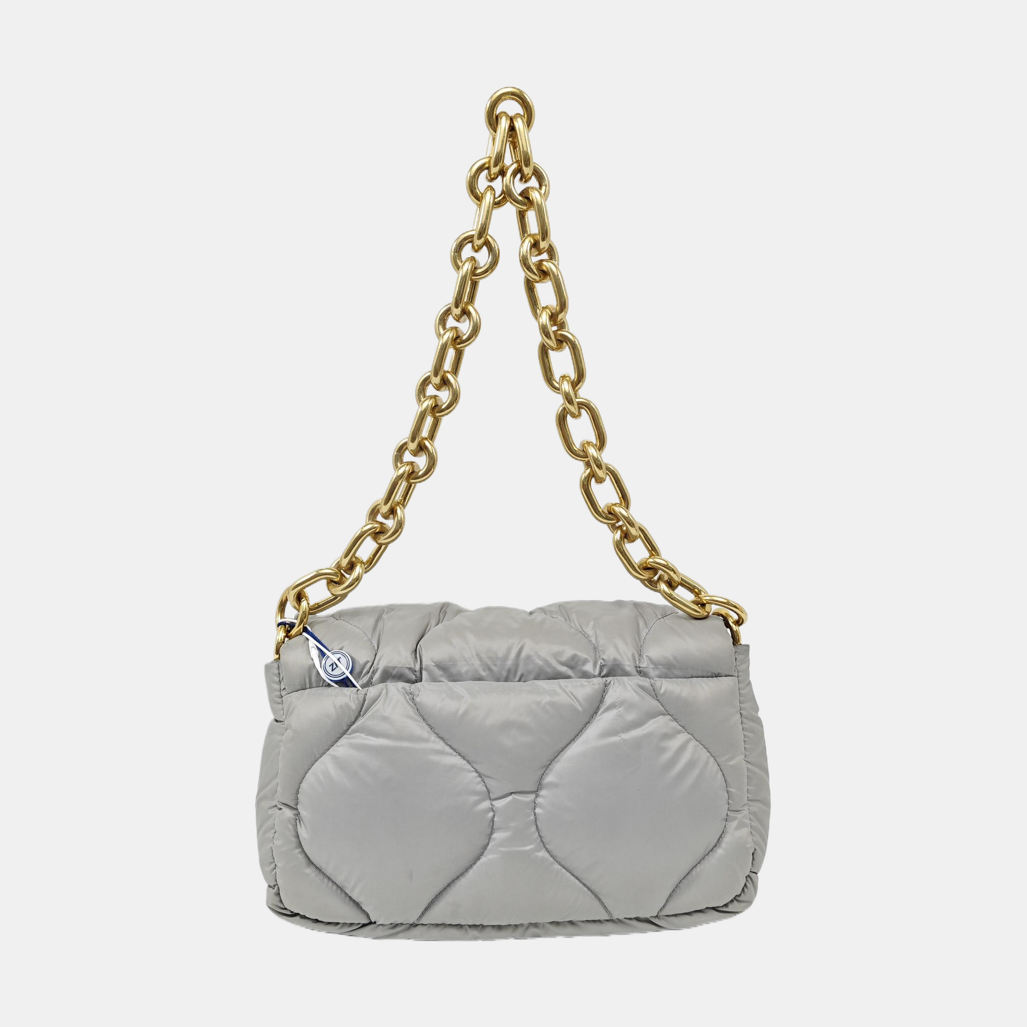 Quilted Nylon Crossbody Bag Gray