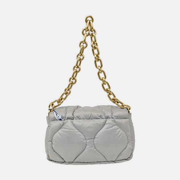 Quilted Nylon Crossbody Bag Gray
