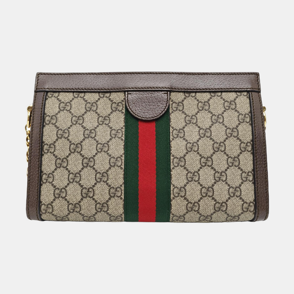 Ophidia Small Monogram Coated Canvas Beige