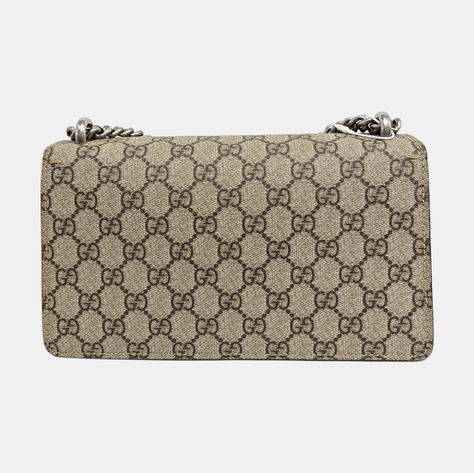 Dionysus Small Monogram Coated Canvas Beige
