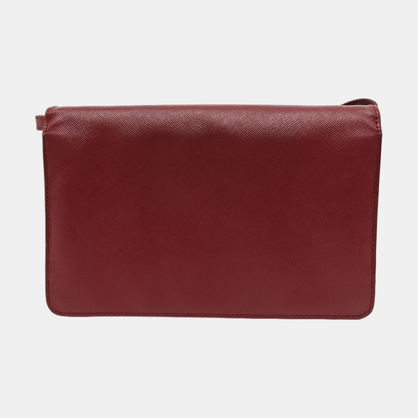 Saffiano Calfskin Shoulder Bag Red