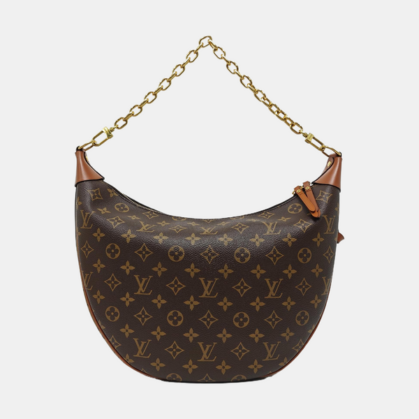 LOOP HOBO Monogram Coated Canvas Brown