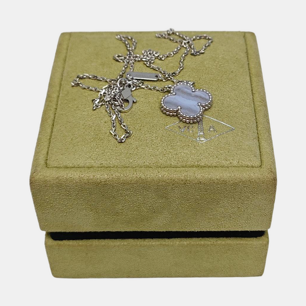 Vintage Alhambra 18k White Gold Purple Necklace