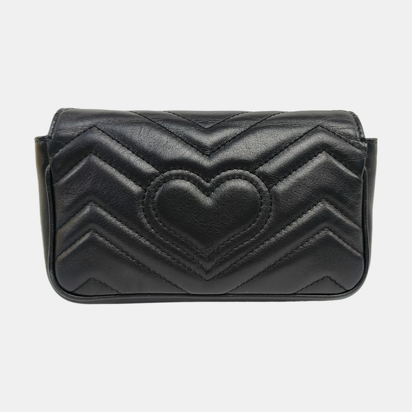 GG Marmont Mini Quilted Calfskin Black