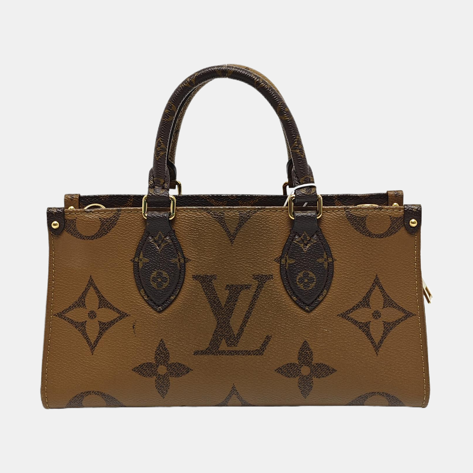 ONTHEGO EAST WEST PM Monogram Coated Canvas Brown