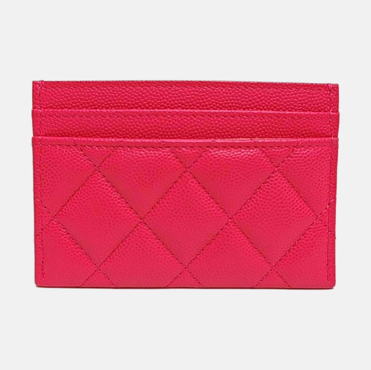 CHANEL 19 Small Quilted Grained Calfskin Red Card Holder