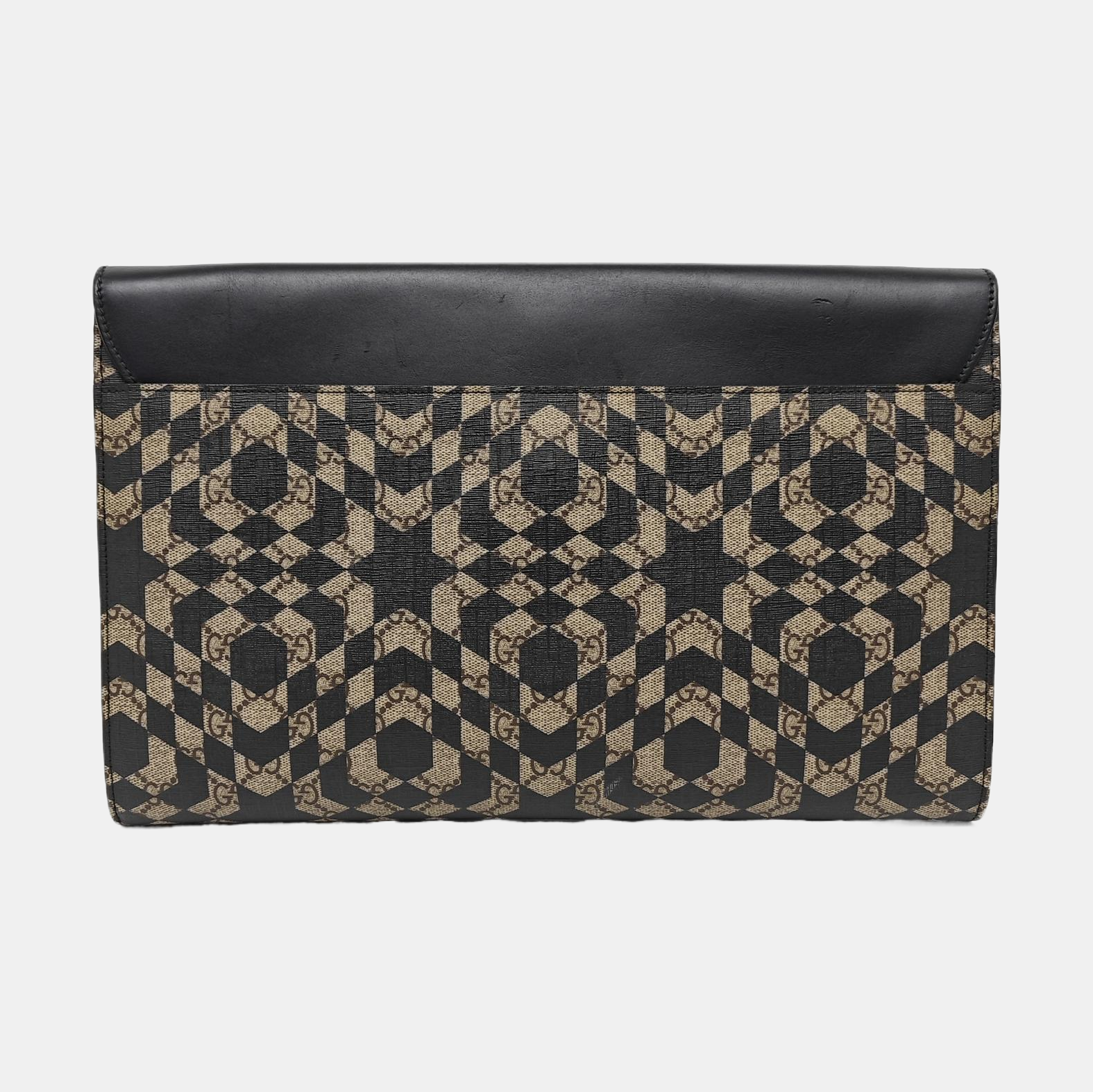Monogram Coated Canvas Clutch Beige