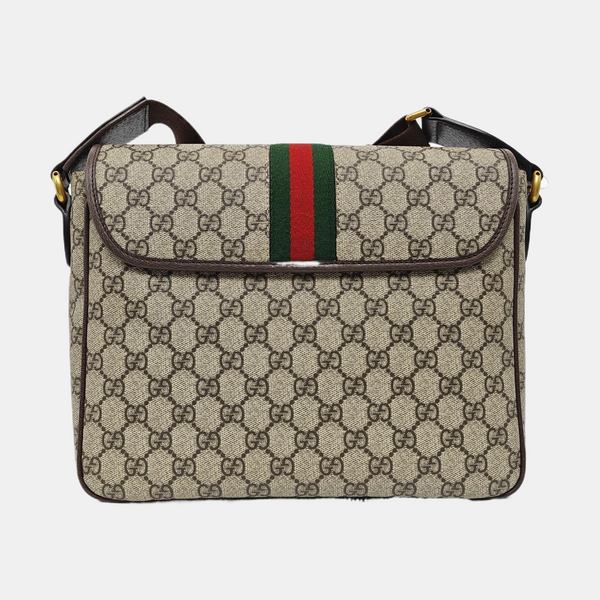 Ophidia Small Monogram Coated Canvas Beige