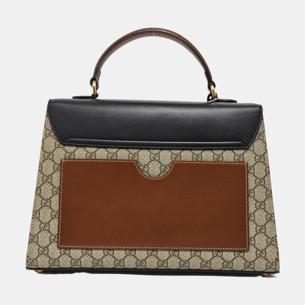 Padlock Medium Monogram Coated Canvas Beige