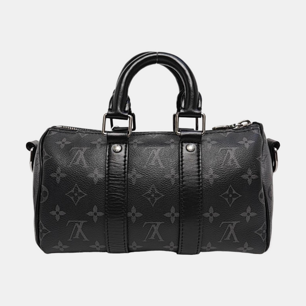 KEEPALL 25 Monogram Coated Canvas Black