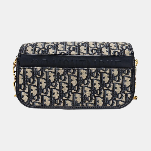 Oblique Canvas Shoulder Bag Blue