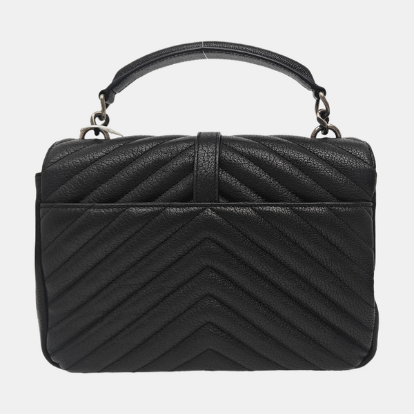 COLLEGE Medium Chevron Lambskin Black