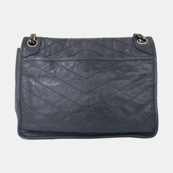 NIKI Medium Chevron Calfskin Gray