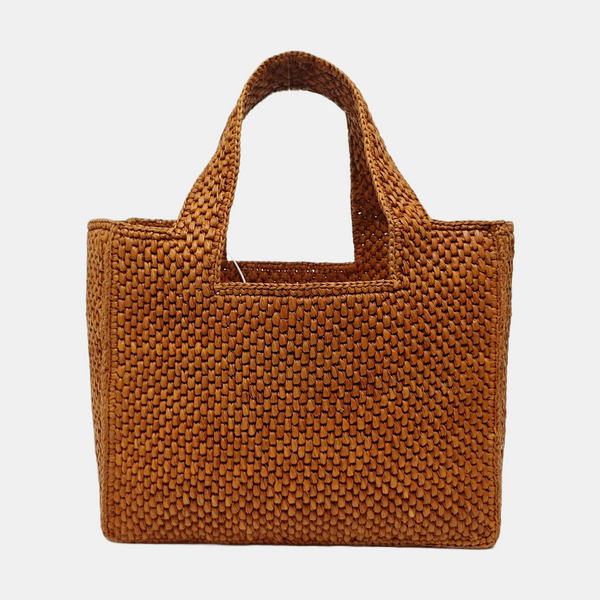 Font Tote Small Straw Brown