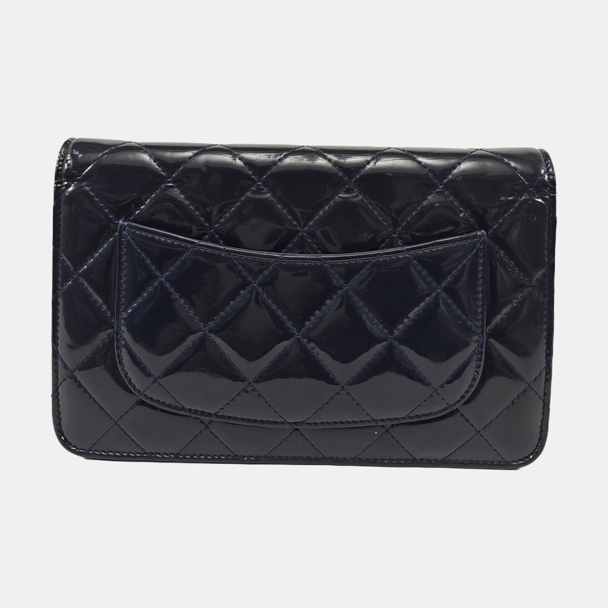 WOC Quilted Patent Leather Blue