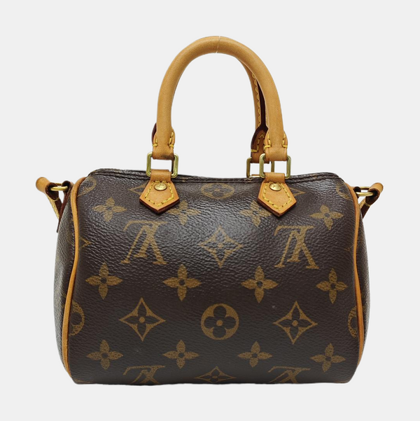 SPEEDY Nano Monogram Coated Canvas Brown