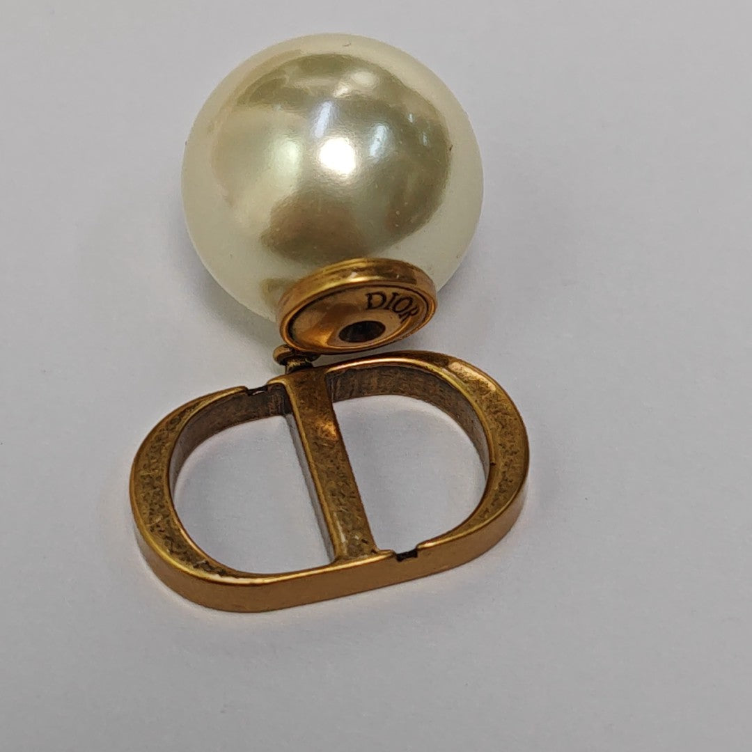 Dior Tribales Metal White Stud Earrings