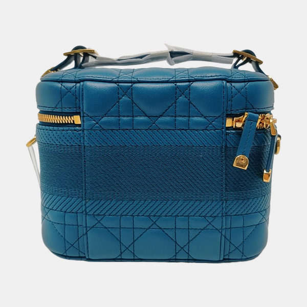 Travel Vanity Small Cannage Lambskin Blue