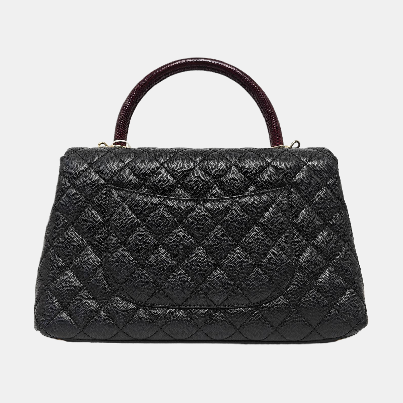 COCO HANDLE Medium Quilted Grained Calfskin Black