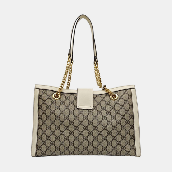 Padlock Medium Monogram Coated Canvas Beige