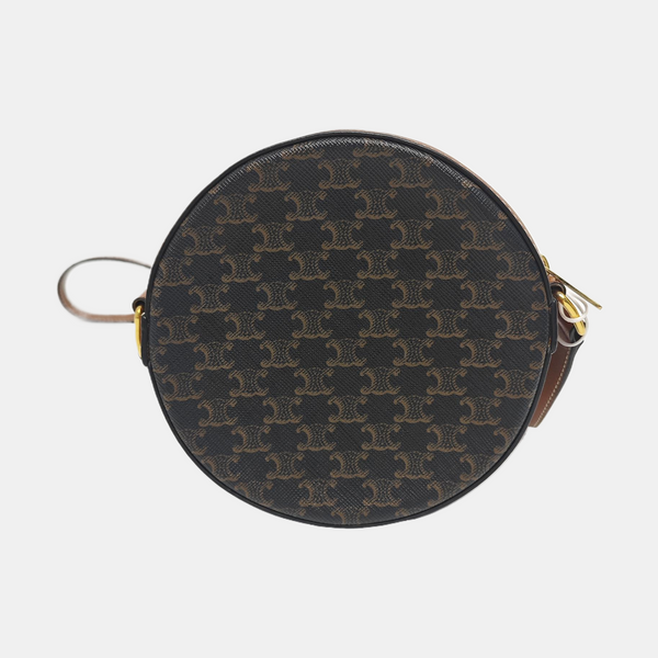 Coated Canvas Shoulder Bag Brown