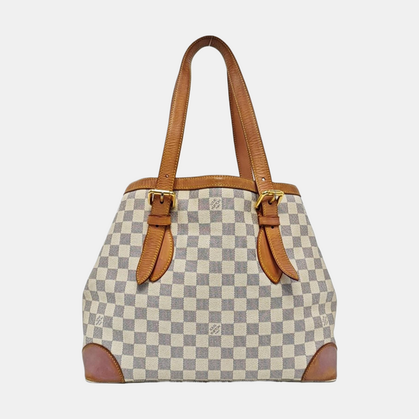 HAMPSTEAD MM Damier Azur Coated Canvas White