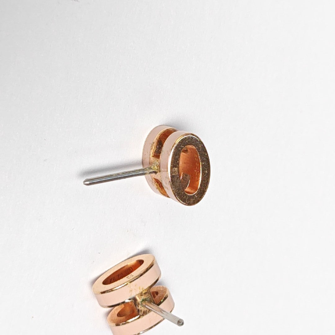 Pop H Metal Rose Gold Stud Earrings