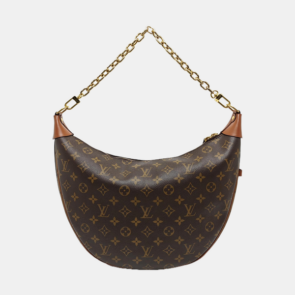 LOOP HOBO Monogram Coated Canvas Brown