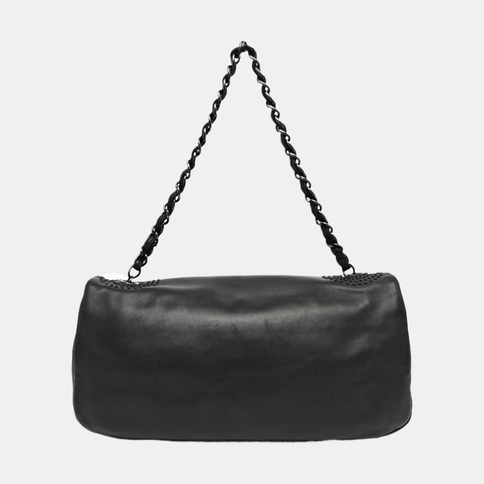 Lambskin Shoulder Bag Black