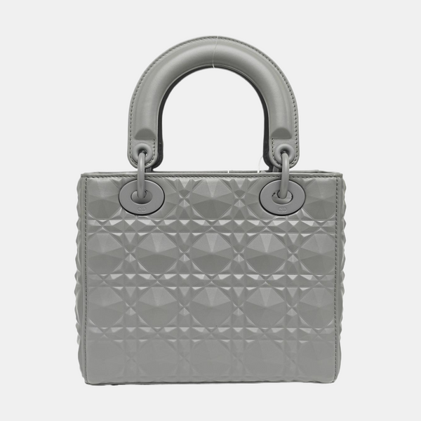 Lady Dior Small Cannage Calfskin Gray