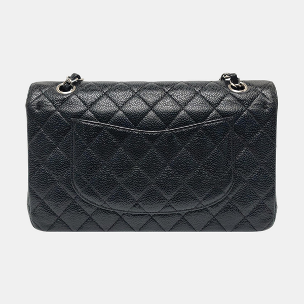 CLASSIC FLAP Medium Quilted Grained Calfskin Black