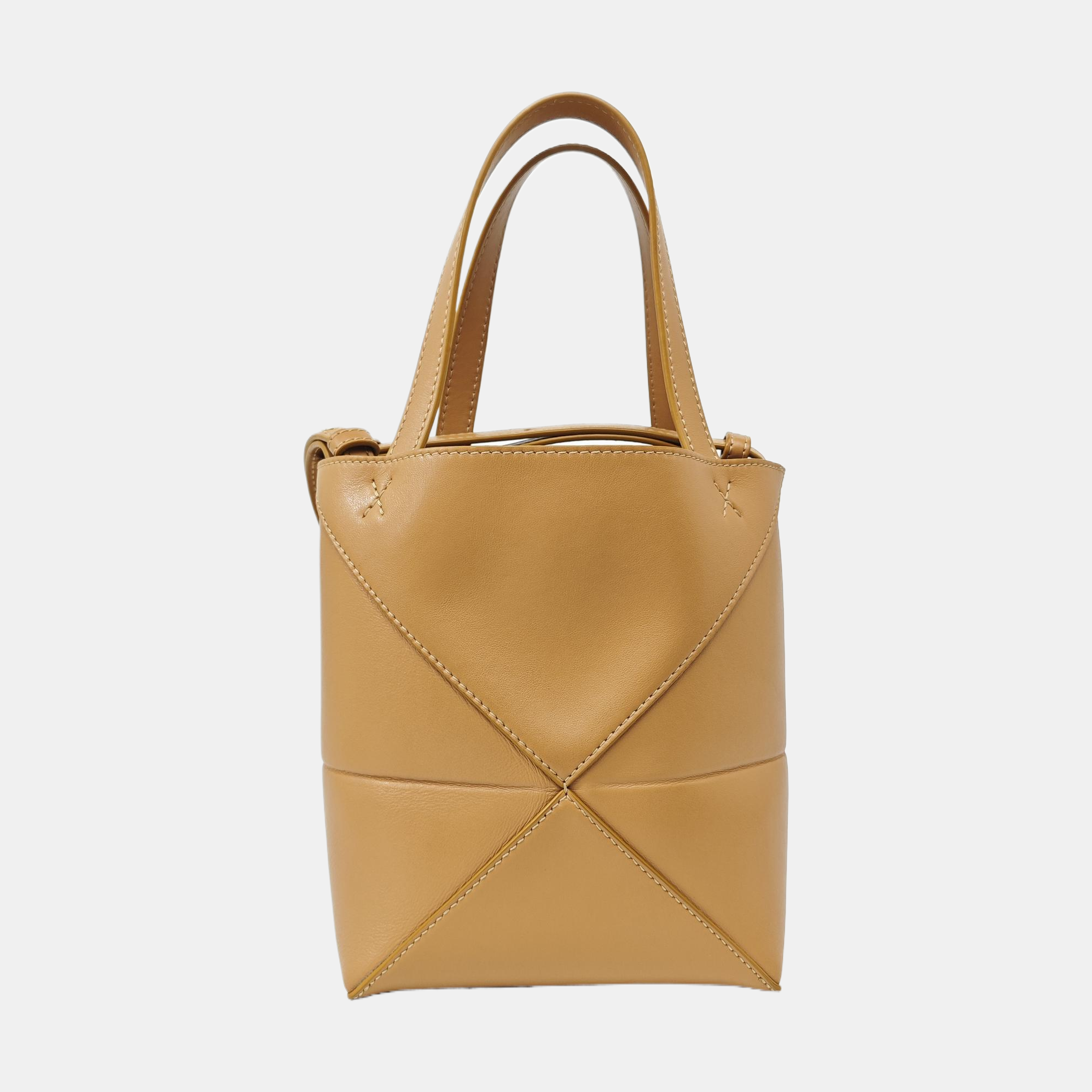 Puzzle Fold Mini Quilted Calfskin Brown