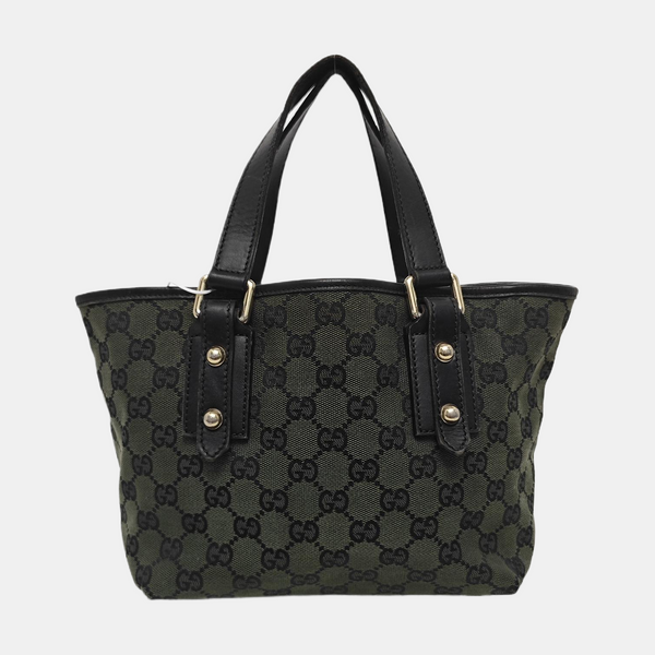 Monogram Canvas Tote Bag Green