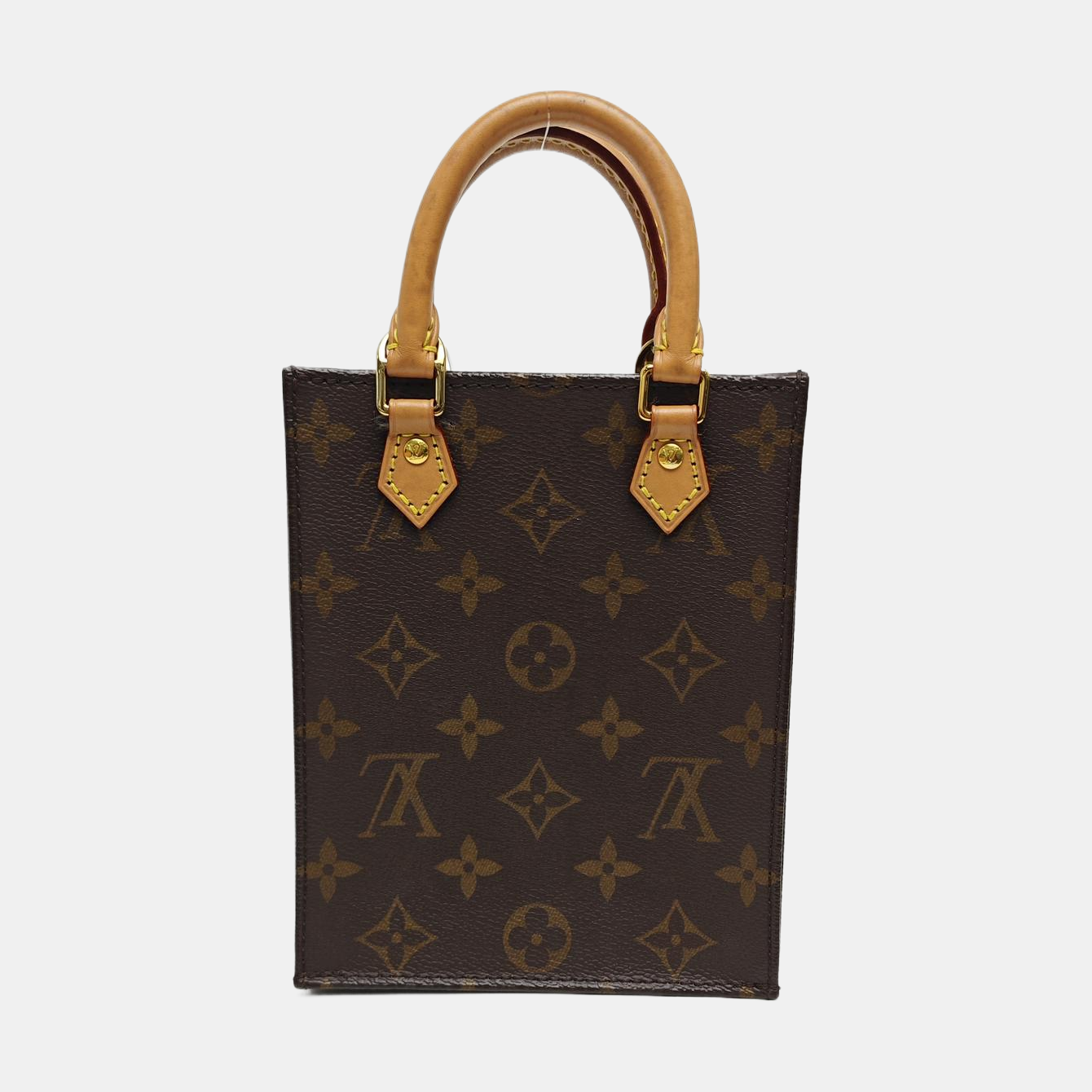 SAC PLAT Mini Monogram Coated Canvas Brown