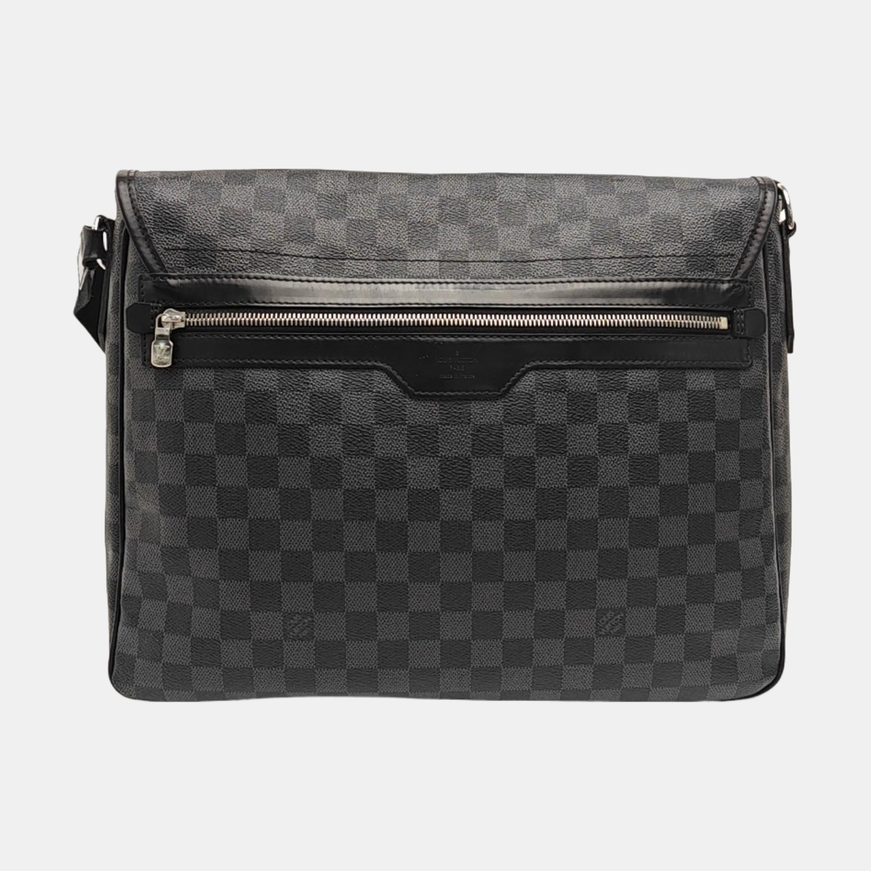 Monogram Coated Canvas Shoulder Bag Black