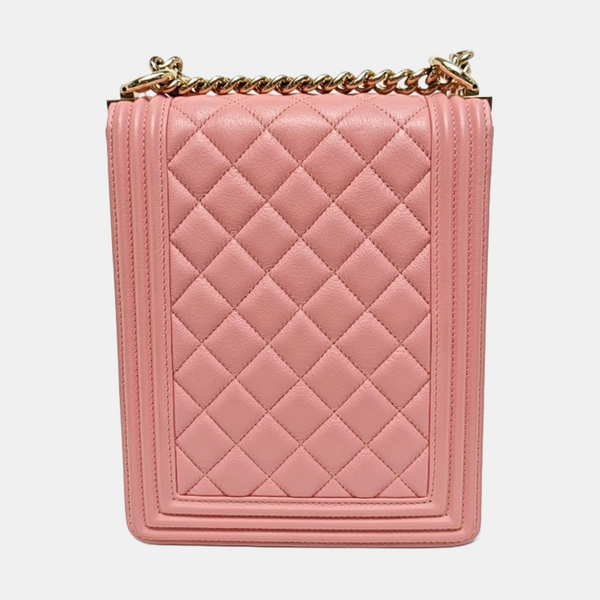 BOY CHANEL Mini Quilted Calfskin Pink