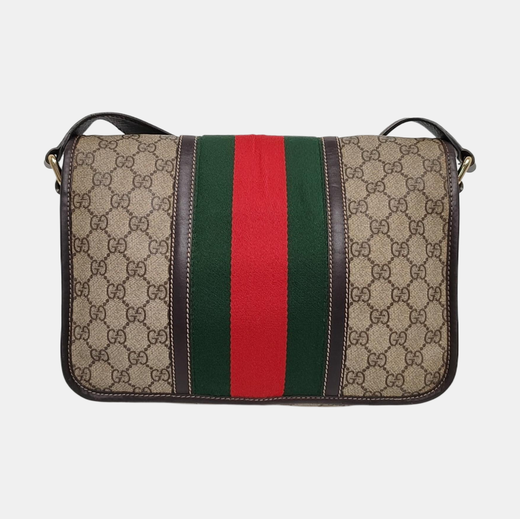 Monogram Coated Canvas Crossbody Bag Beige