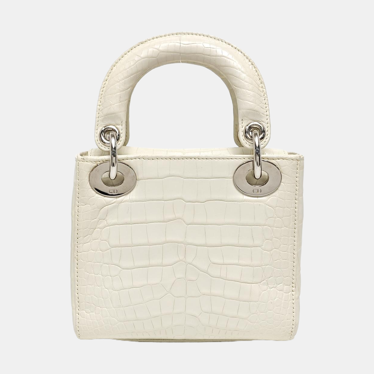Lady Dior Mini Crocodile White
