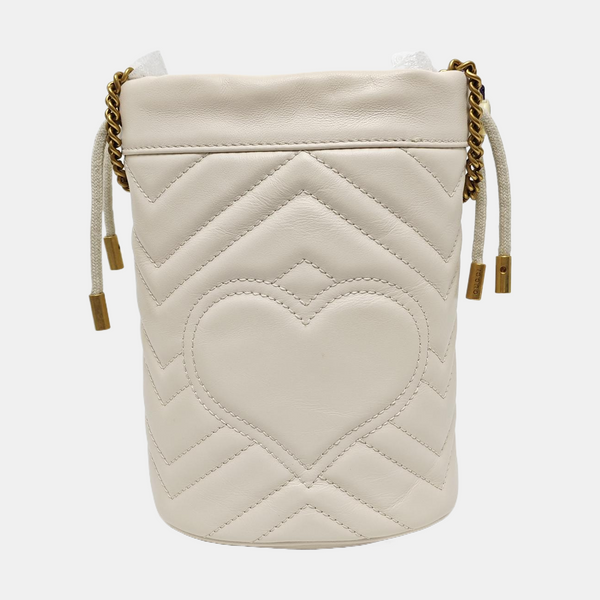 GG Marmont Mini Quilted Calfskin White
