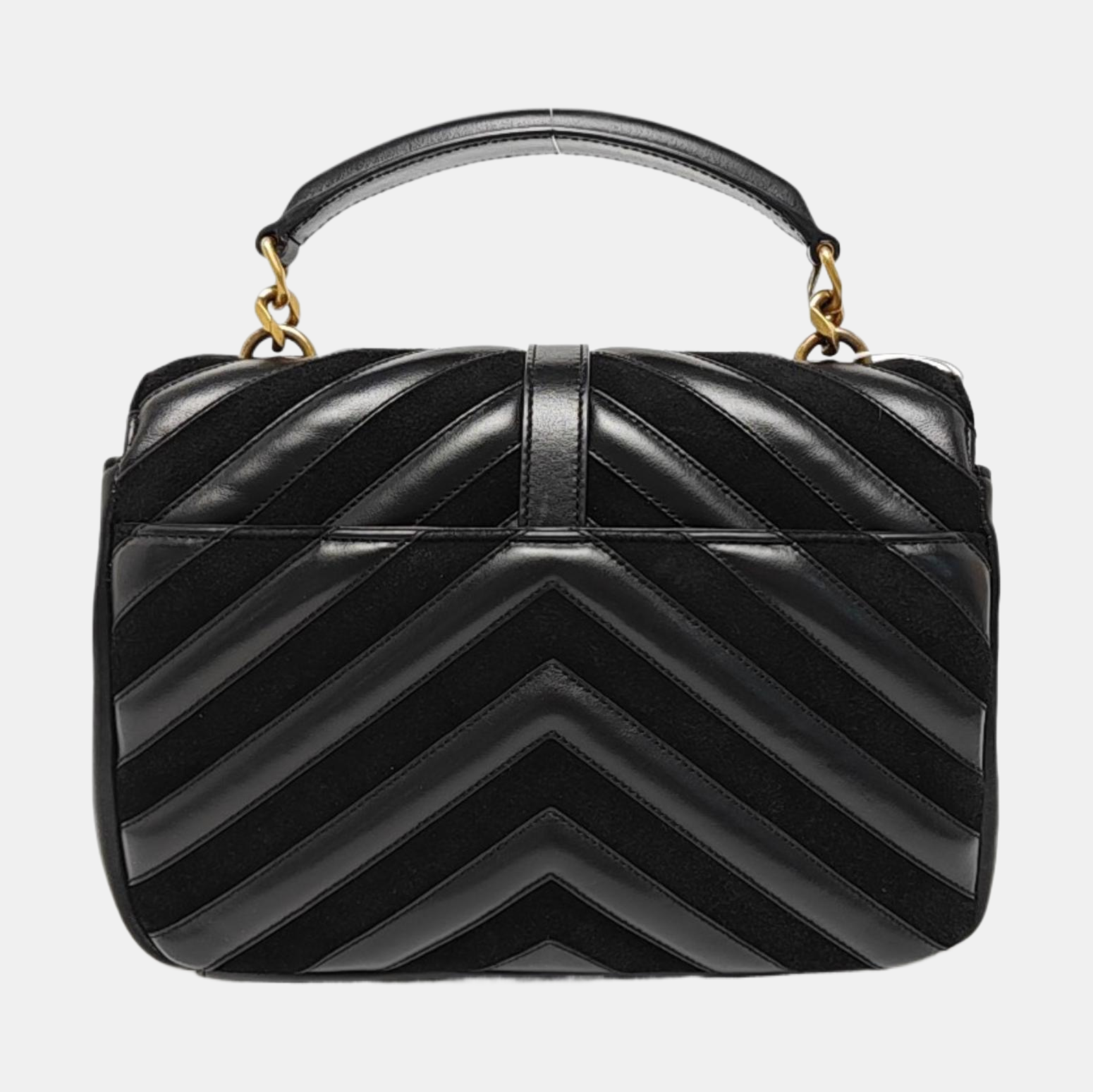 COLLEGE Medium Chevron Lambskin Black