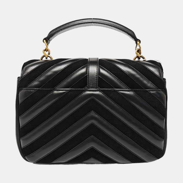 COLLEGE Medium Chevron Lambskin Black