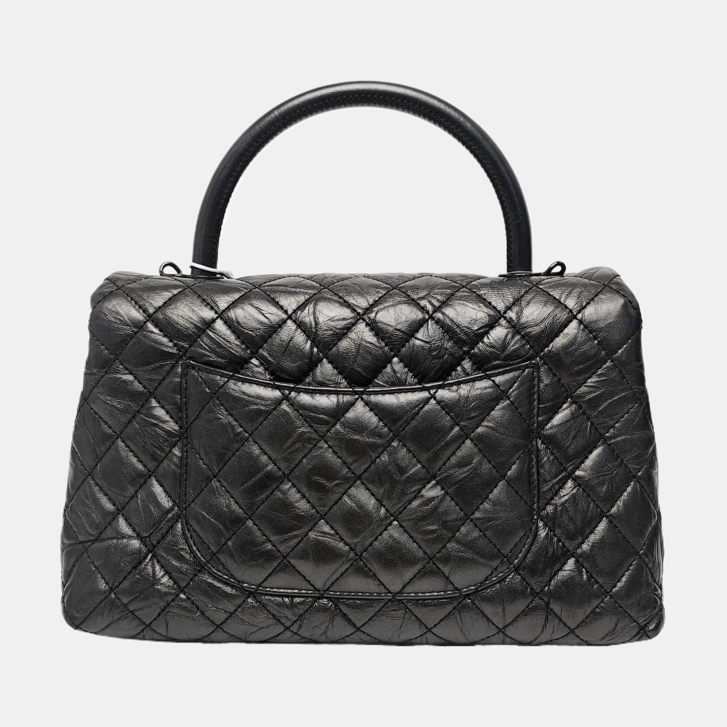 COCO HANDLE Medium Quilted Calfskin Gray