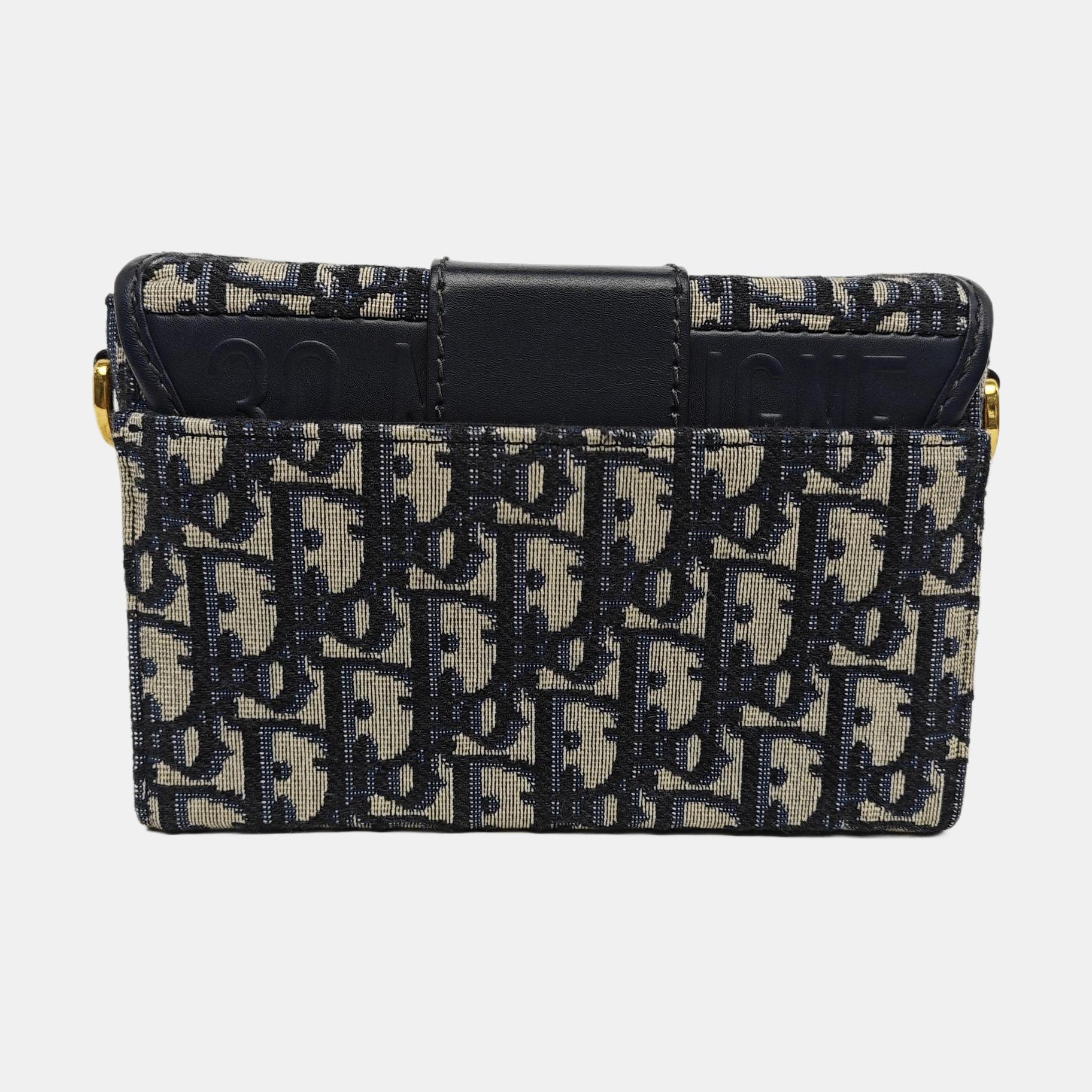 30 Montaigne Mini Oblique Canvas Blue