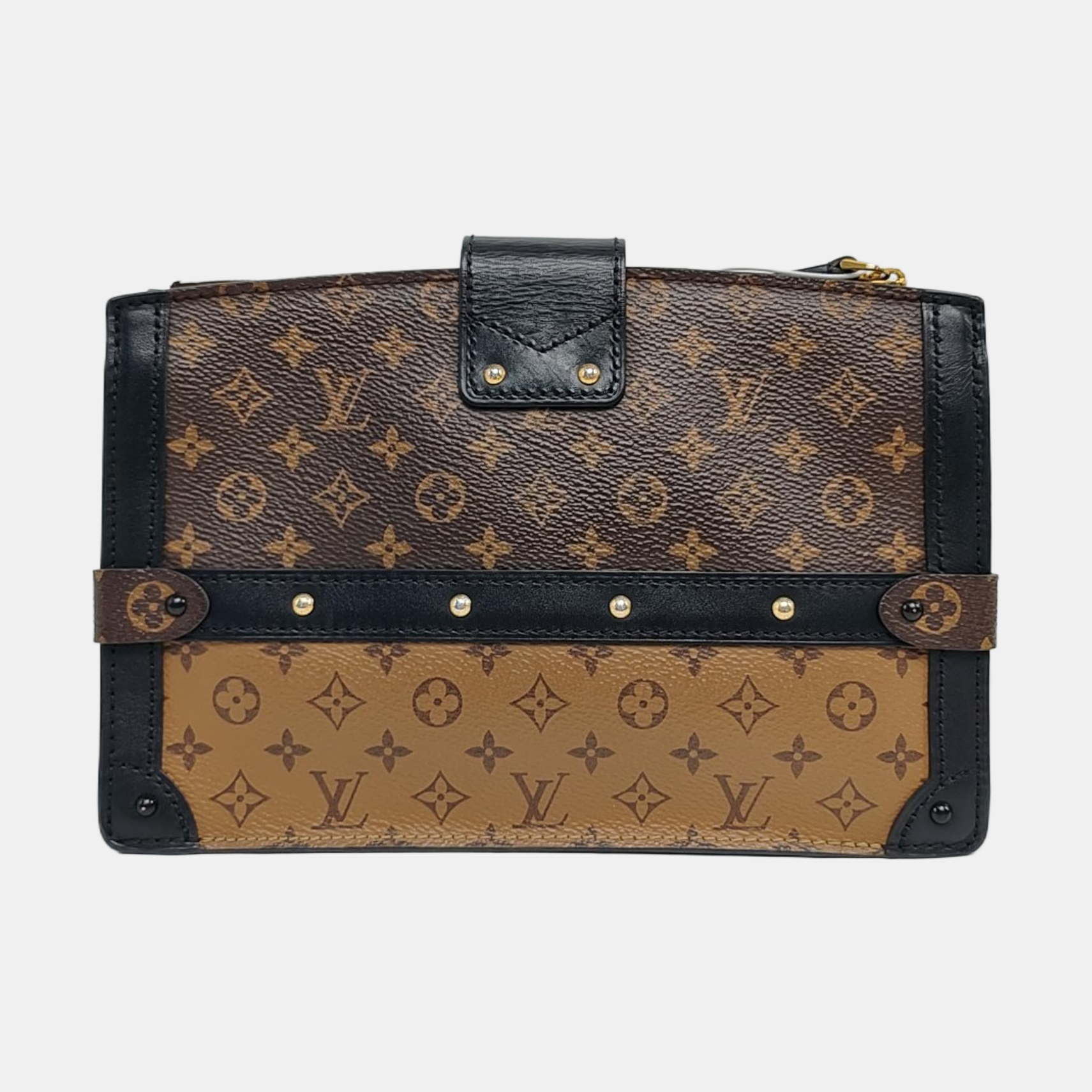 TRUNK Monogram Coated Canvas Brown